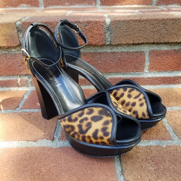 Marion Parke 'Annie' Leopard Ankle Strap Platforms - Picture 7 of 9